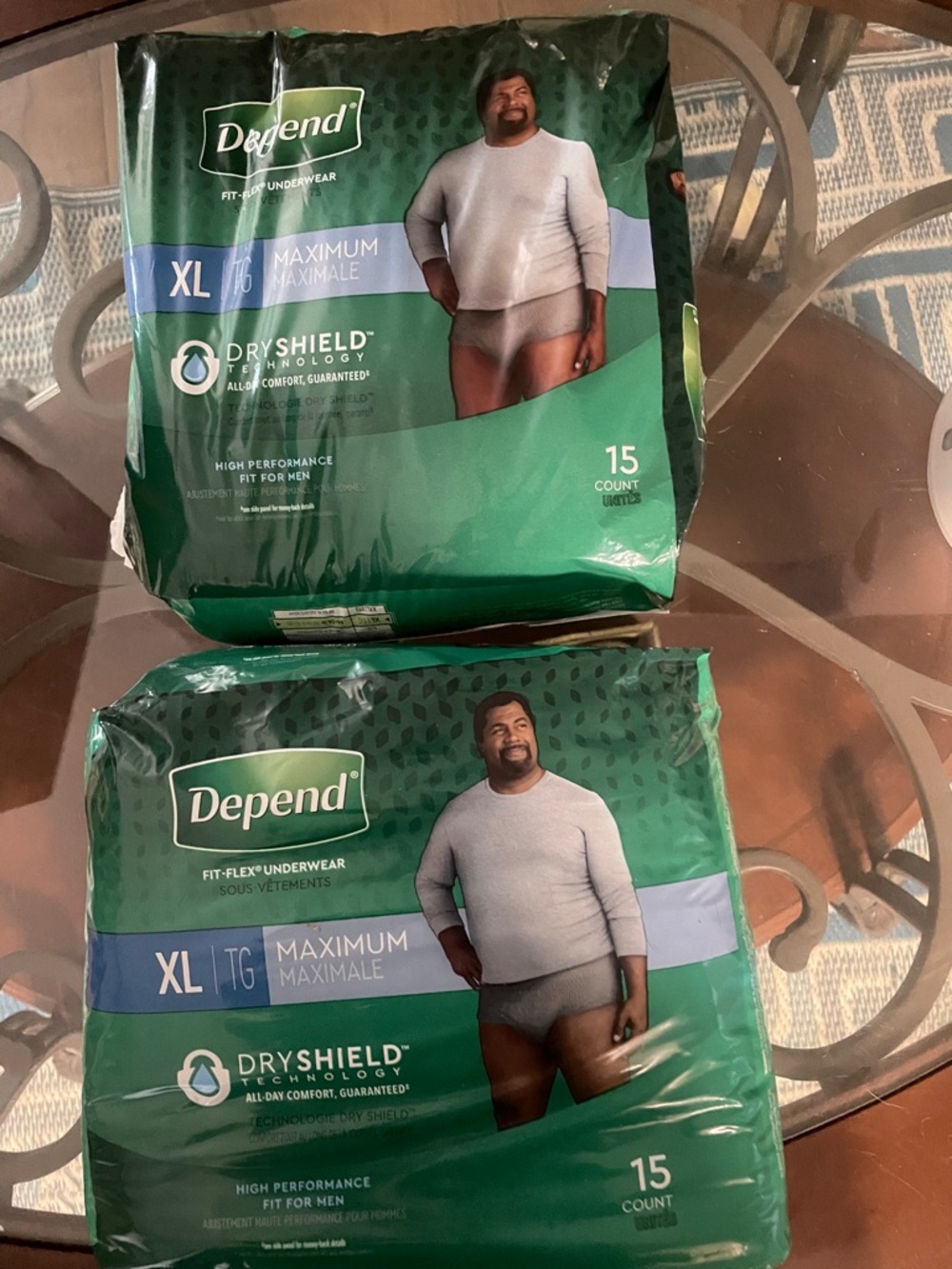 Depends - XL Men's Maximum Absorbency Underwear 2 packages for $13 - Gray